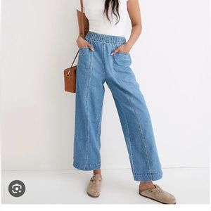 Madewell Denim Pull-On High-Rise Wide-Leg Crop Pants